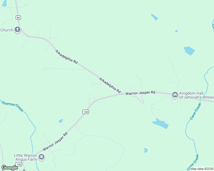 map of restaurants, bars, coffee shops, grocery stores, and more near 530 Arkadelphia Road in Warrior
