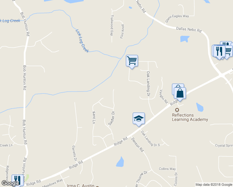 map of restaurants, bars, coffee shops, grocery stores, and more near 290 Sadler Drive in Douglasville