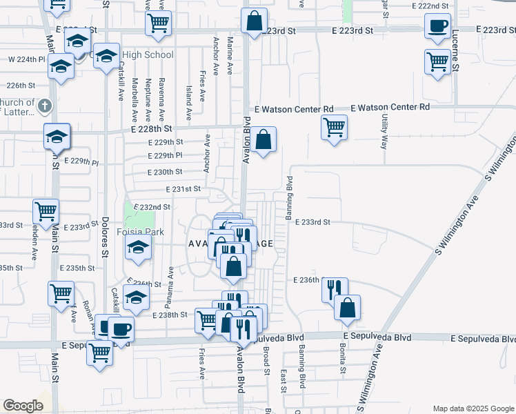 map of restaurants, bars, coffee shops, grocery stores, and more near 51 Scottsdale North in Carson