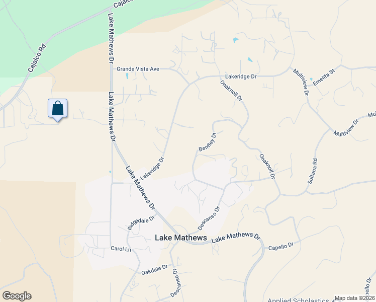 map of restaurants, bars, coffee shops, grocery stores, and more near 20965 Bentley Drive in Perris
