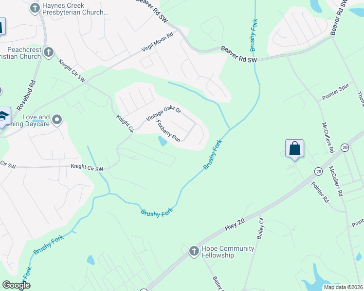 map of restaurants, bars, coffee shops, grocery stores, and more near 1650 Knight Circle in Loganville