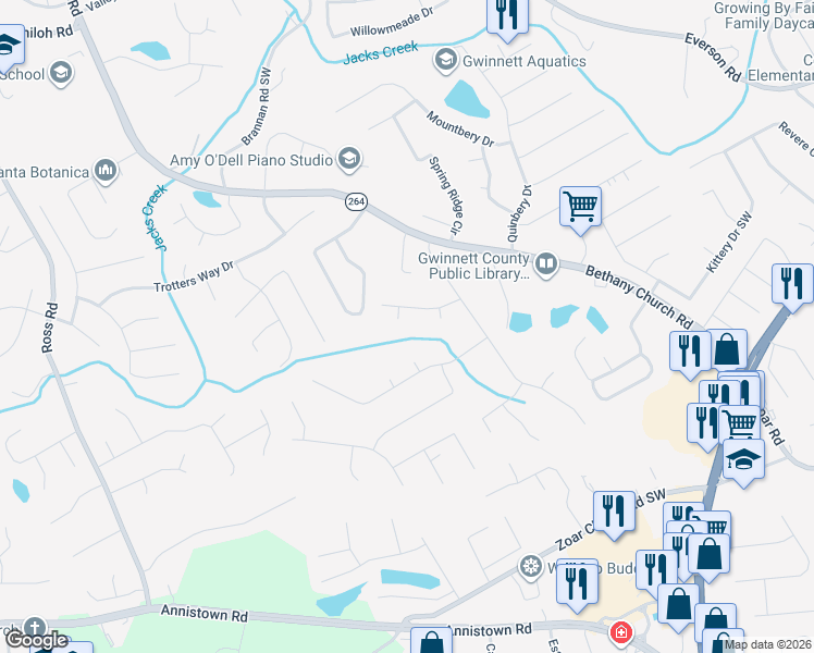 map of restaurants, bars, coffee shops, grocery stores, and more near 3012 Munson Court Southwest in Snellville