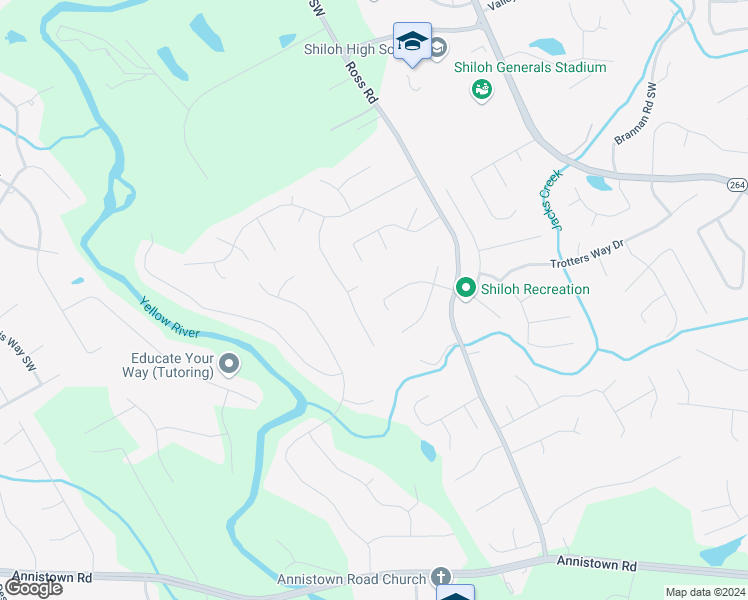 map of restaurants, bars, coffee shops, grocery stores, and more near 2674 Calumet Farm Lane in Snellville