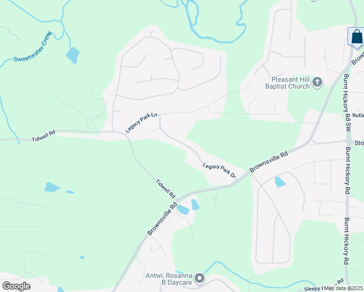 map of restaurants, bars, coffee shops, grocery stores, and more near 371 Legacy Park Drive in Powder Springs