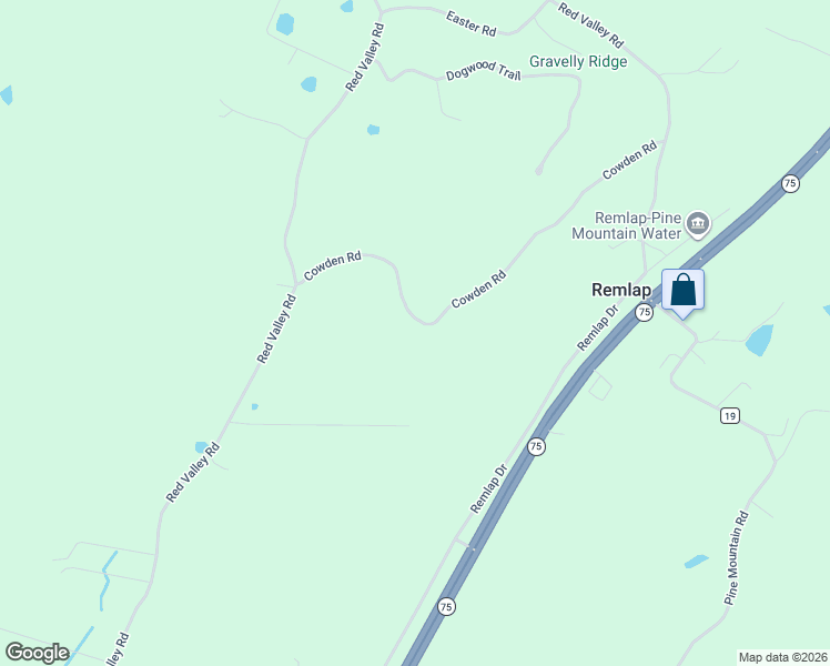 map of restaurants, bars, coffee shops, grocery stores, and more near 512 Cowden Road in Remlap