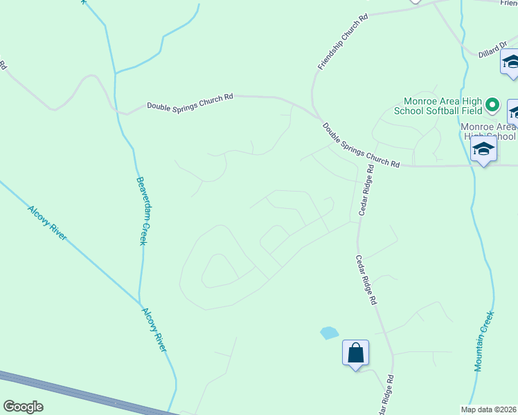 map of restaurants, bars, coffee shops, grocery stores, and more near 2130 Homer Drive in Monroe