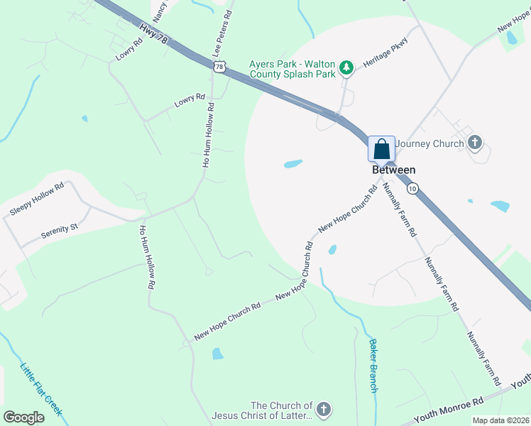 map of restaurants, bars, coffee shops, grocery stores, and more near 2621 Ho Hum Hollow Road in Monroe