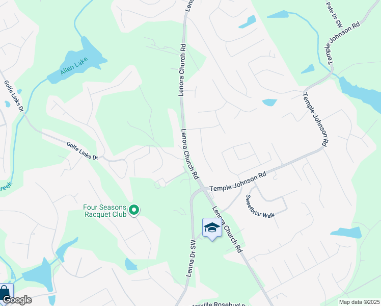 map of restaurants, bars, coffee shops, grocery stores, and more near 3626 Lenora Church Road in Snellville