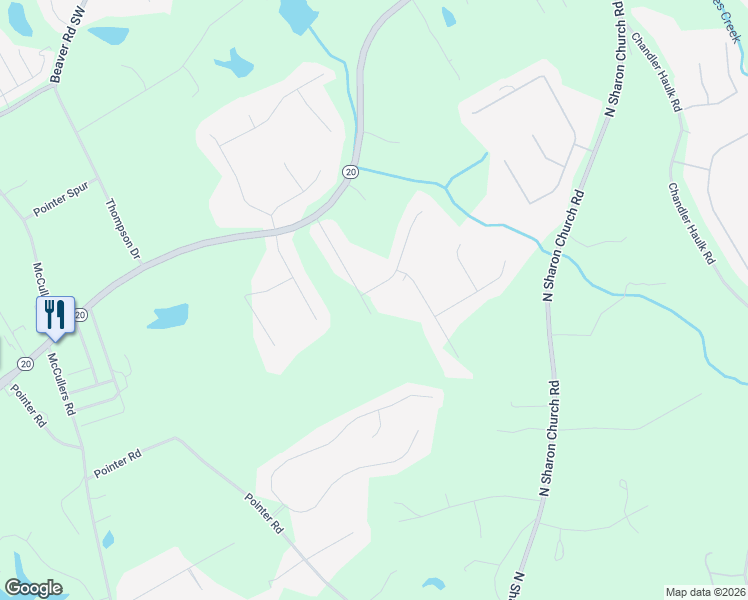map of restaurants, bars, coffee shops, grocery stores, and more near 4500 Branchwood Court in Loganville
