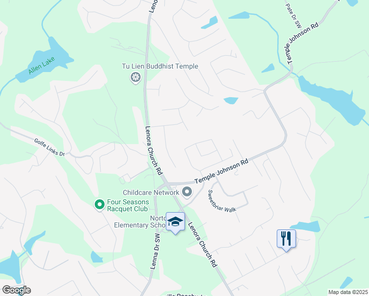 map of restaurants, bars, coffee shops, grocery stores, and more near 4223 Bella View Drive in Snellville