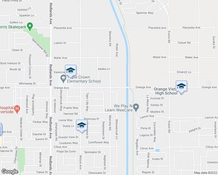 map of restaurants, bars, coffee shops, grocery stores, and more near Monroe Avenue in Menifee