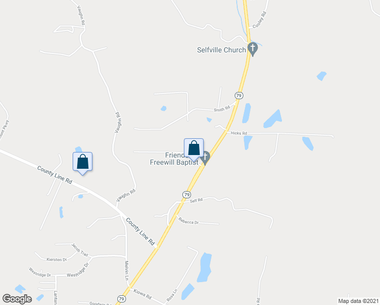 map of restaurants, bars, coffee shops, grocery stores, and more near 123 Doe Trail in Trafford