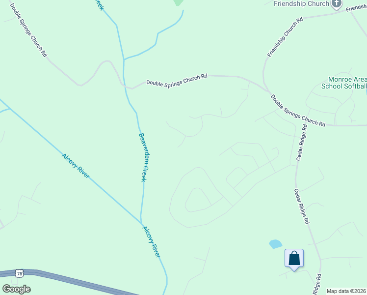 map of restaurants, bars, coffee shops, grocery stores, and more near 1806 Christians Place in Monroe