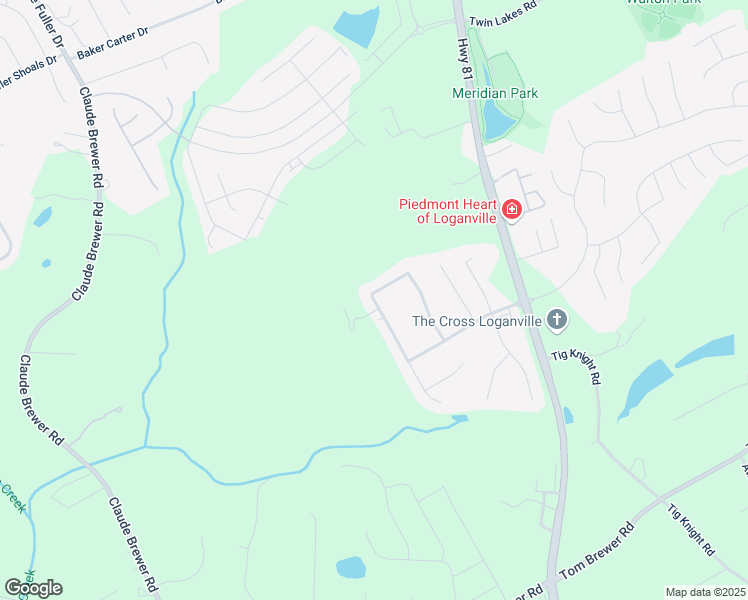map of restaurants, bars, coffee shops, grocery stores, and more near 556 Georgia Circle in Loganville