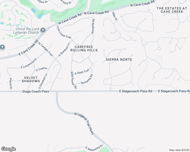 map of restaurants, bars, coffee shops, grocery stores, and more near 9533 Romping Road in Carefree