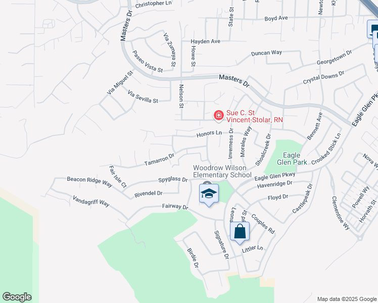 map of restaurants, bars, coffee shops, grocery stores, and more near 1728 Tamarron Drive in Corona