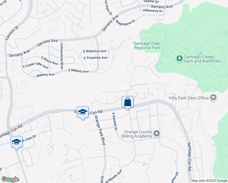 map of restaurants, bars, coffee shops, grocery stores, and more near East Oak Lane in Orange