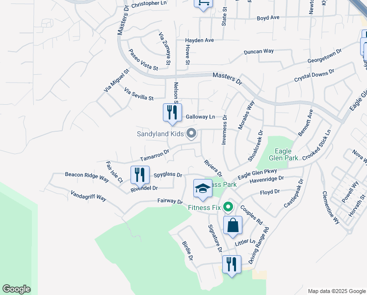 map of restaurants, bars, coffee shops, grocery stores, and more near 1728 Tamarron Drive in Corona