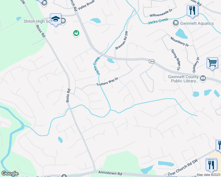 map of restaurants, bars, coffee shops, grocery stores, and more near 2905 Capot Court in Snellville