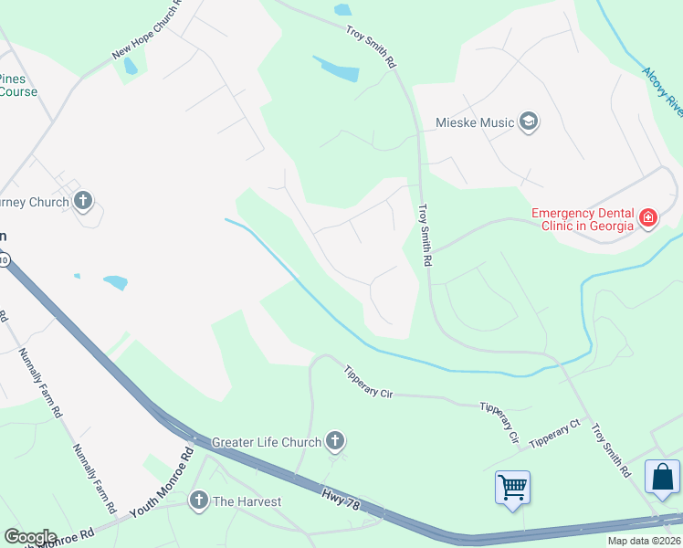 map of restaurants, bars, coffee shops, grocery stores, and more near 2777 Oakmont Way in Monroe