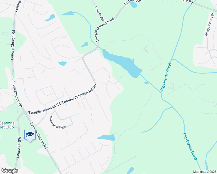 map of restaurants, bars, coffee shops, grocery stores, and more near 3740 Windlake Drive Southwest in Snellville