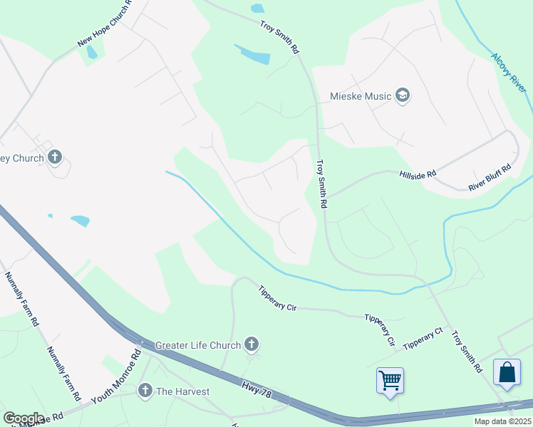 map of restaurants, bars, coffee shops, grocery stores, and more near 2773 Oakmont Way in Monroe