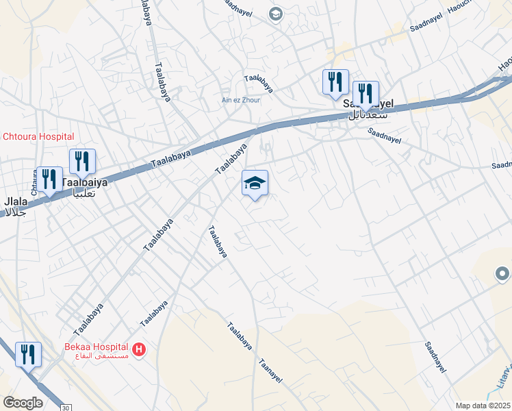 map of restaurants, bars, coffee shops, grocery stores, and more near 4 in Taalabaya