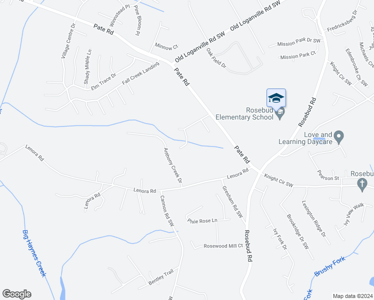 map of restaurants, bars, coffee shops, grocery stores, and more near 4060 Pate Branch Court Southwest in Loganville