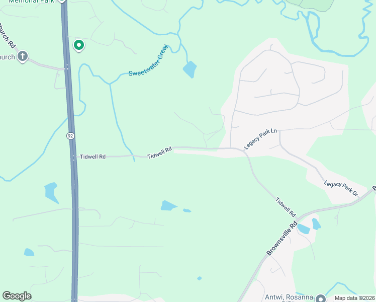 map of restaurants, bars, coffee shops, grocery stores, and more near 570 Tidwell Road in Powder Springs