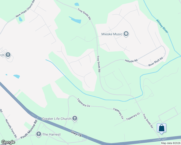 map of restaurants, bars, coffee shops, grocery stores, and more near 3109 Oakmont Drive in Monroe