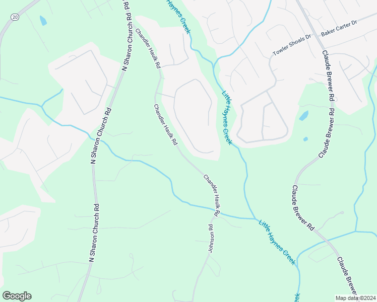 map of restaurants, bars, coffee shops, grocery stores, and more near 253 Chandler Walk in Loganville