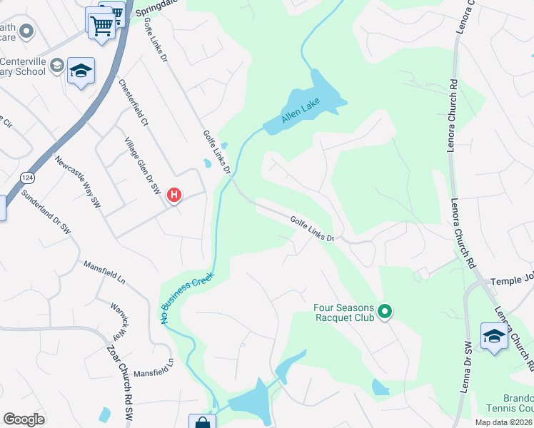 map of restaurants, bars, coffee shops, grocery stores, and more near 3485 Golfe Links Drive in Snellville