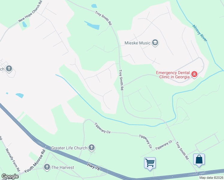 map of restaurants, bars, coffee shops, grocery stores, and more near 3101 Oakmont Drive in Monroe