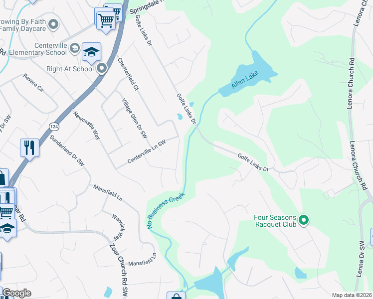 map of restaurants, bars, coffee shops, grocery stores, and more near 3302 Chesterfield Court in Snellville