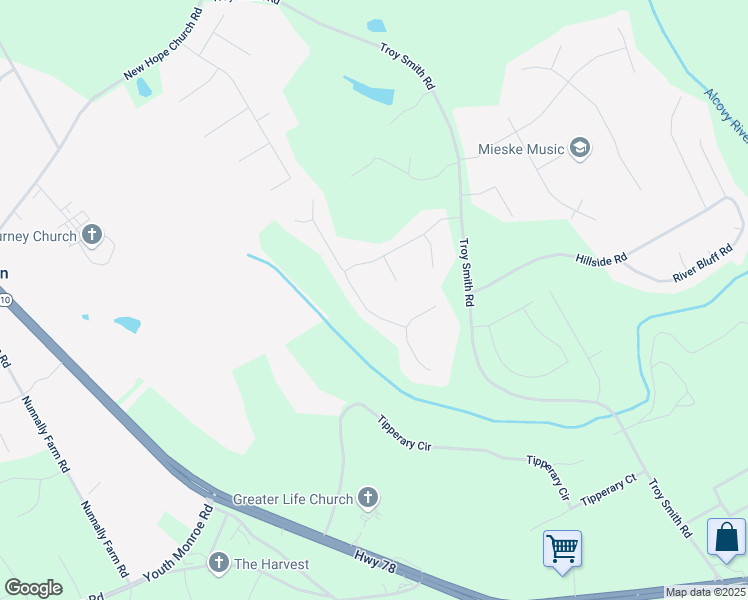 map of restaurants, bars, coffee shops, grocery stores, and more near 2773 Oakmont Way in Monroe