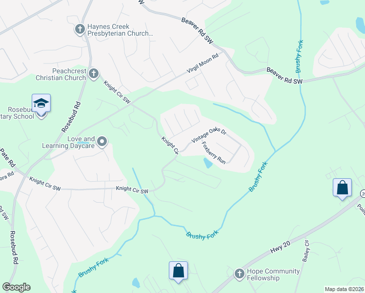 map of restaurants, bars, coffee shops, grocery stores, and more near 2251 Vintage Oaks Drive in Loganville