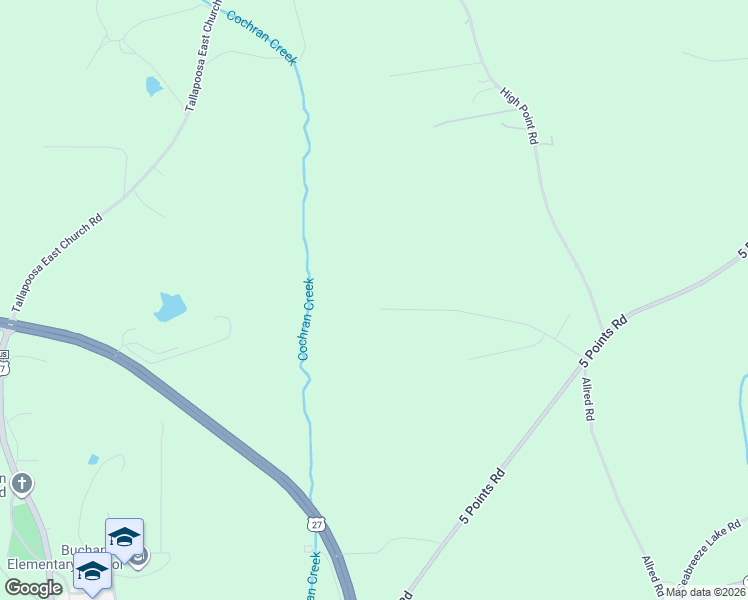 map of restaurants, bars, coffee shops, grocery stores, and more near 273 Willowleaf Drive in Buchanan