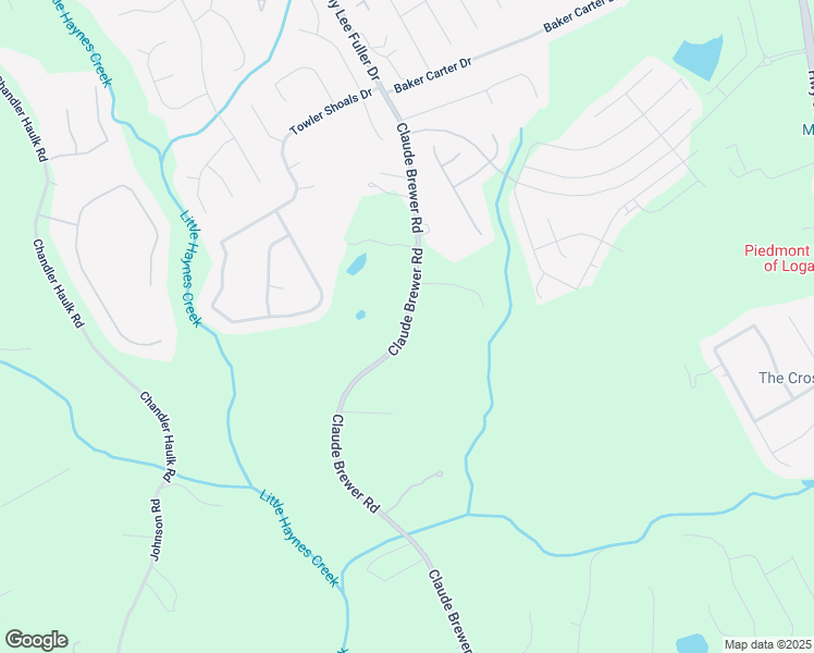 map of restaurants, bars, coffee shops, grocery stores, and more near Claude Brewer Road in Loganville