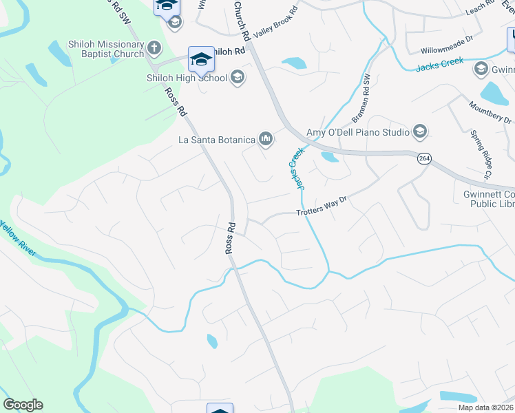 map of restaurants, bars, coffee shops, grocery stores, and more near 4336 Burgomeister Place in Snellville