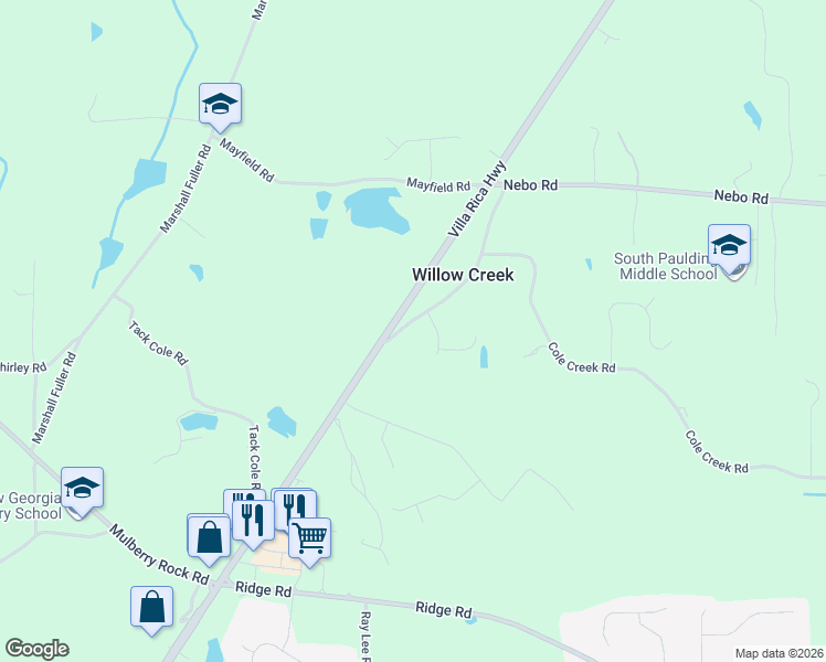 map of restaurants, bars, coffee shops, grocery stores, and more near 74 Cole Creek Road in Dallas