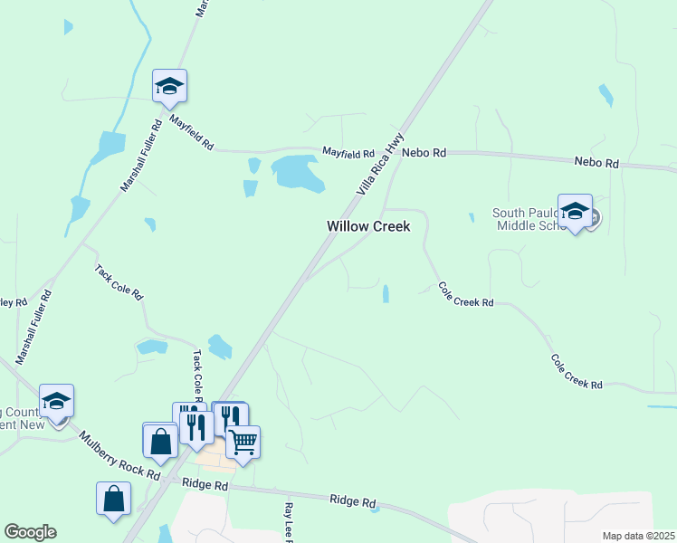 map of restaurants, bars, coffee shops, grocery stores, and more near 115 Cole Creek Road in Dallas