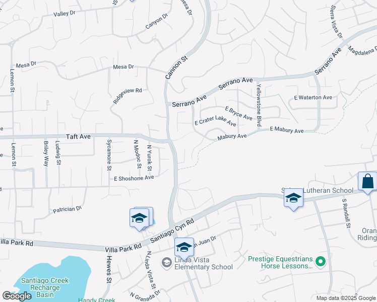 map of restaurants, bars, coffee shops, grocery stores, and more near 1725 North Williamsburg Street in Orange