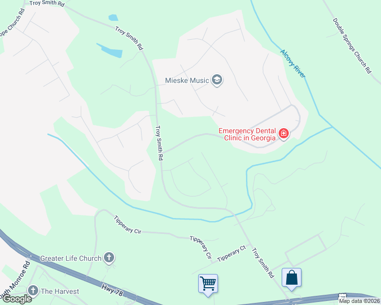 map of restaurants, bars, coffee shops, grocery stores, and more near 516 Morgans Landing Drive in Monroe