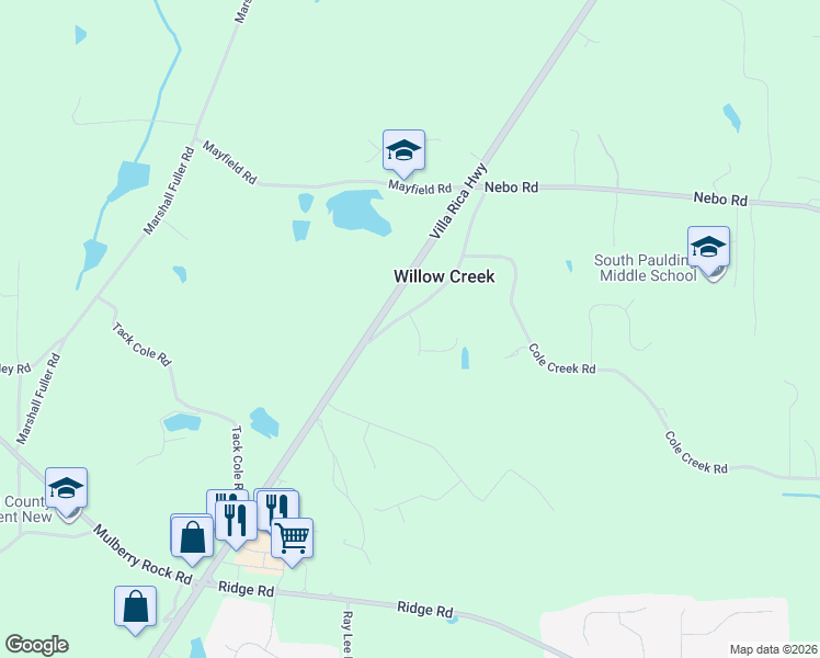 map of restaurants, bars, coffee shops, grocery stores, and more near 36 Willow Drive in Dallas