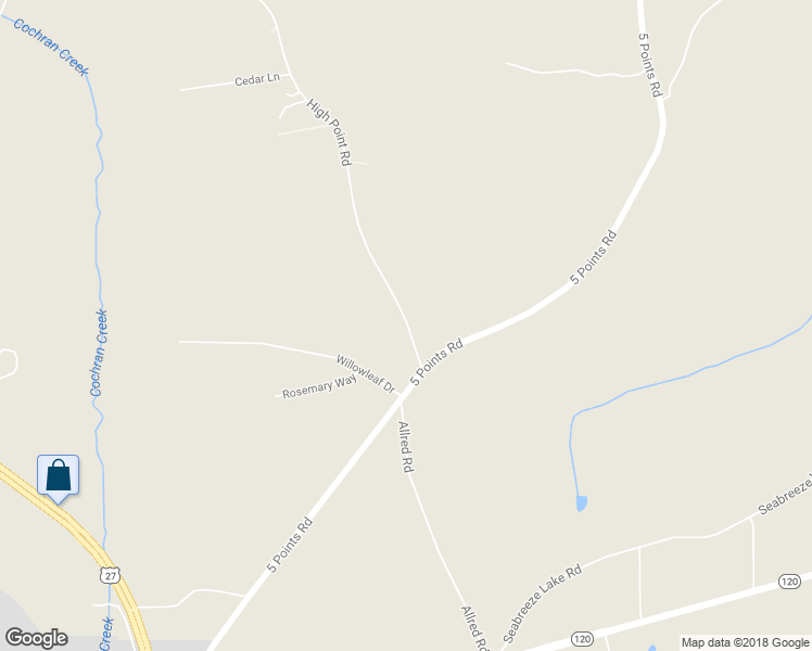 map of restaurants, bars, coffee shops, grocery stores, and more near 90 High Point Road in Buchanan