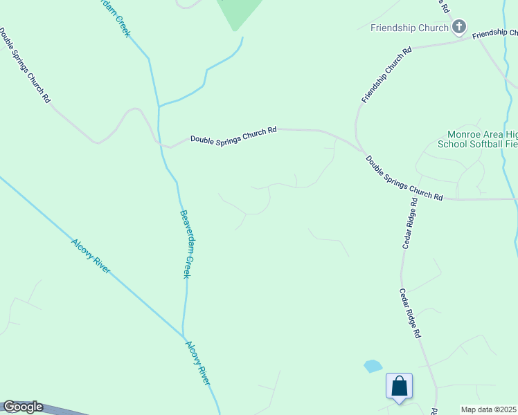 map of restaurants, bars, coffee shops, grocery stores, and more near 1609 Audrey Ridge in Monroe