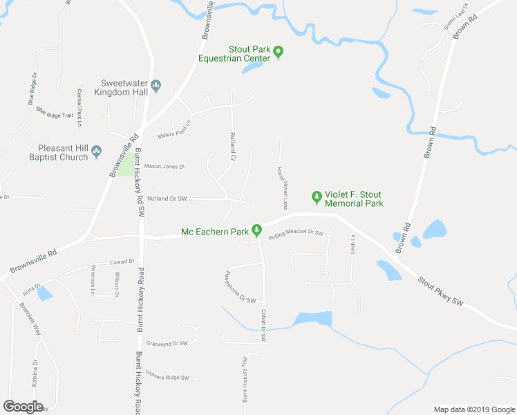 map of restaurants, bars, coffee shops, grocery stores, and more near 5629 Rutland Drive Southwest in Powder Springs