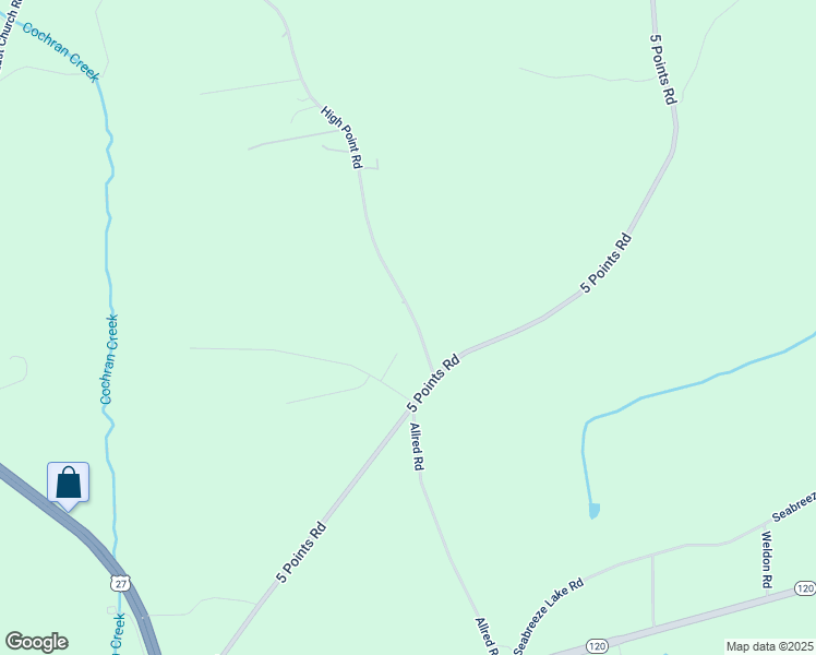 map of restaurants, bars, coffee shops, grocery stores, and more near 90 High Point Road in Buchanan