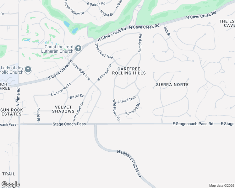 map of restaurants, bars, coffee shops, grocery stores, and more near 9427 East Here To There Drive in Carefree