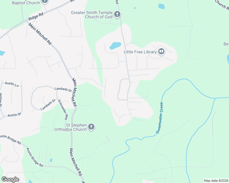 map of restaurants, bars, coffee shops, grocery stores, and more near 170 Brandon Woods Circle in Hiram